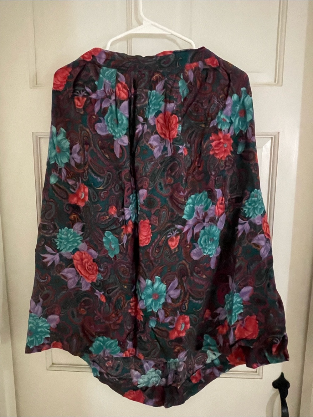 Southern Lady Dark Floral skirt - Teal, Red & Purple Bloom
